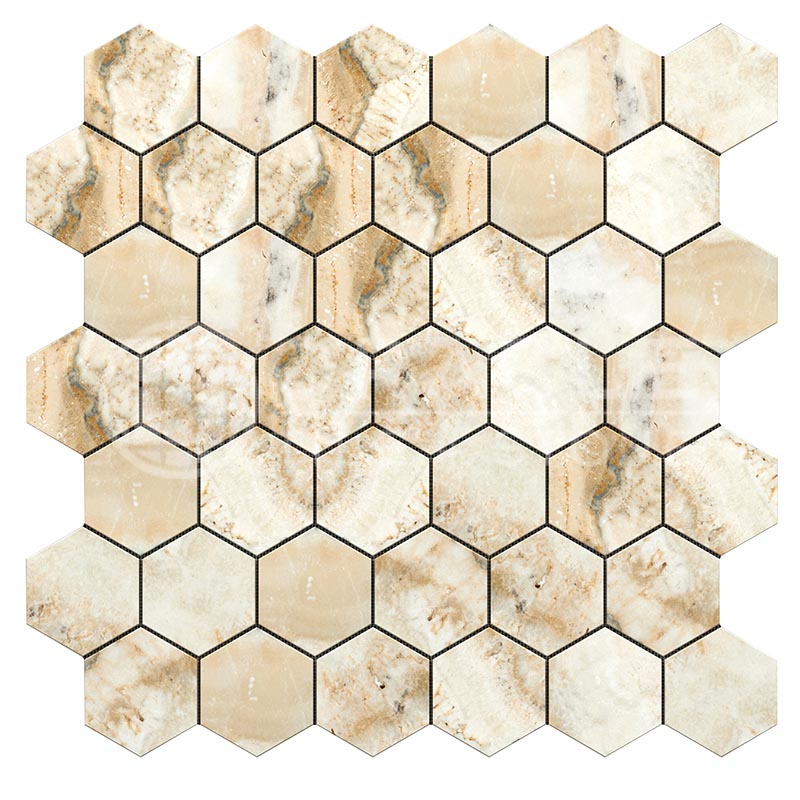 Latravonya Travertine - 2" Hexagonal Mosaic Tile