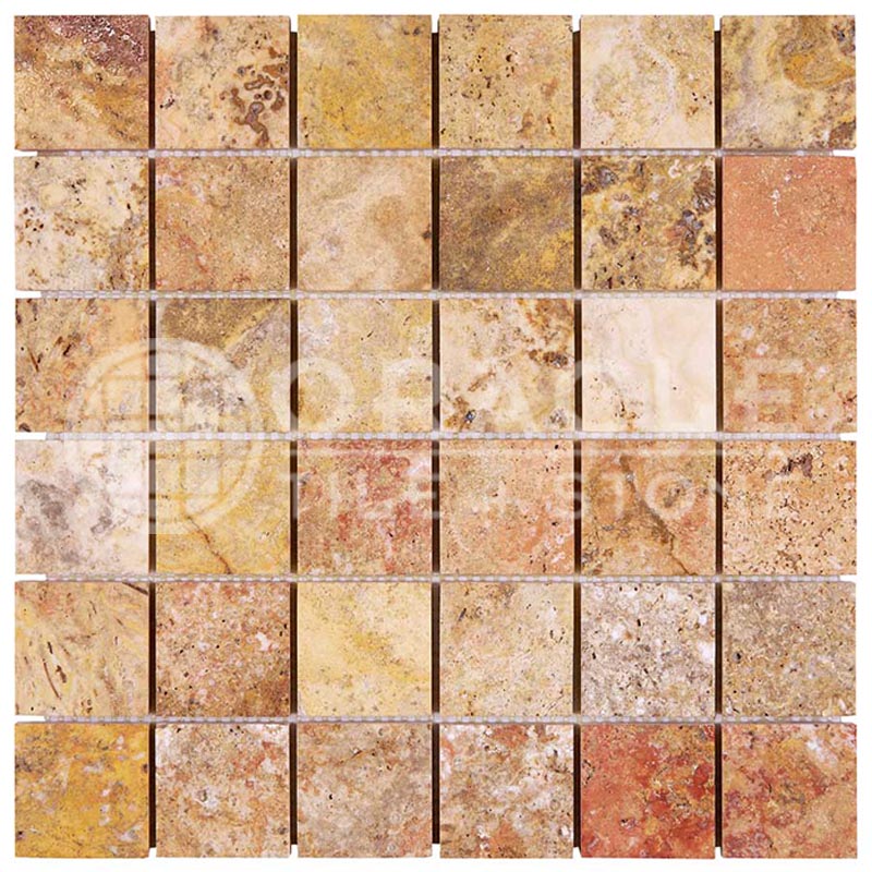 Scabos Travertine - 2" X 2" Mosaic Tile