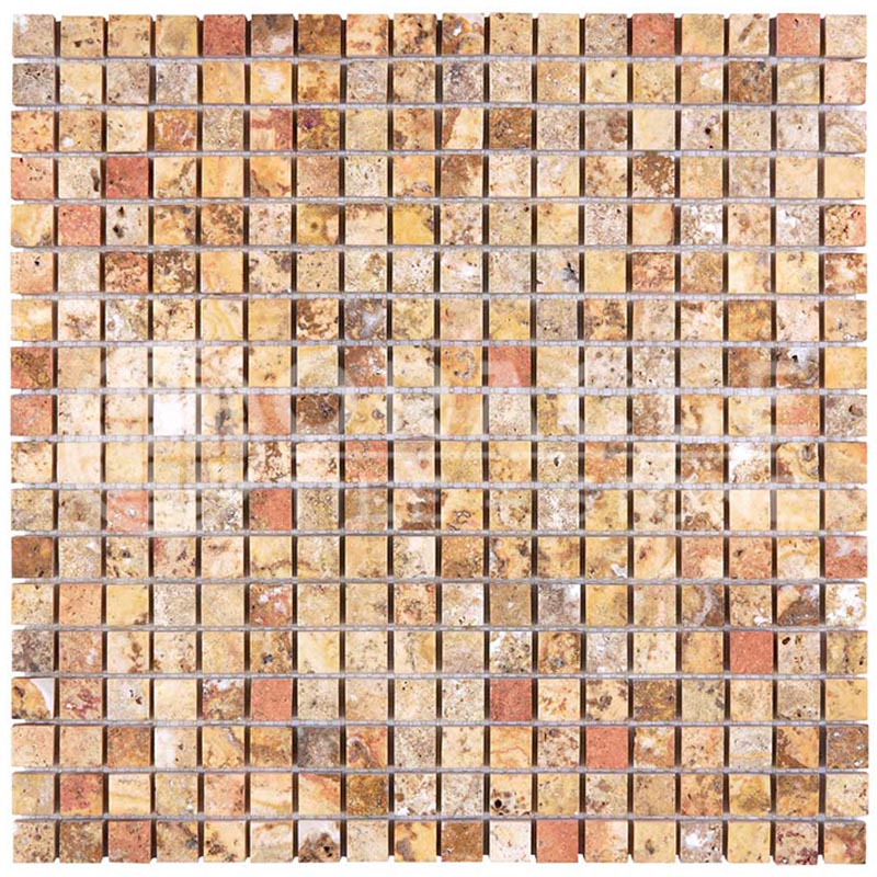 Scabos Travertine - 5/8" X 5/8" Mosaic Tile