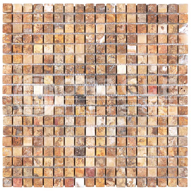 Scabos	Travertine	5/8" X 5/8"	Mosaic	Tumbled