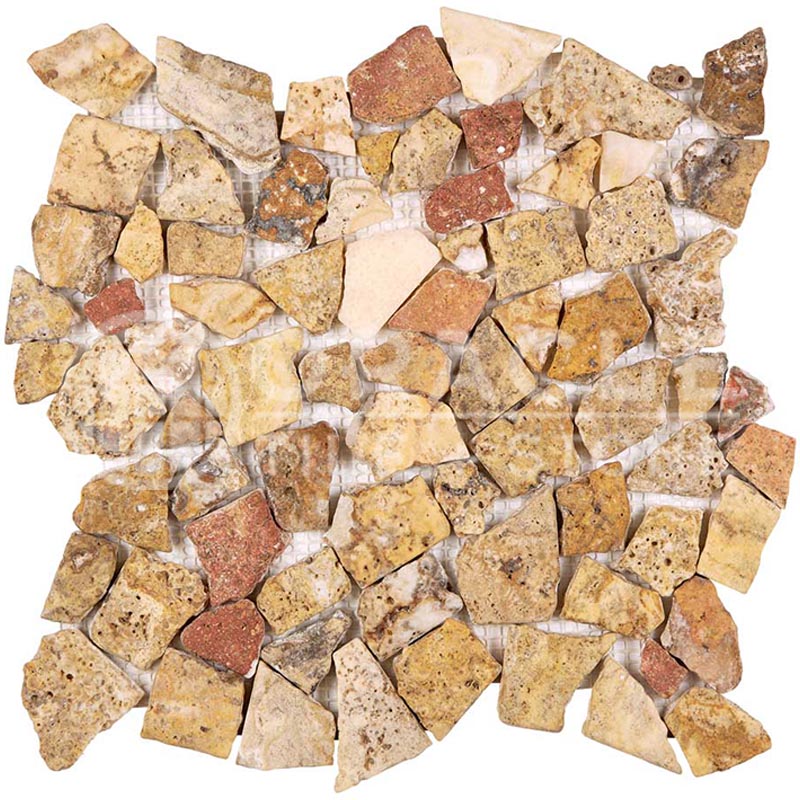 Scabos Travertine - Flat-Pebble / Paledian Mosaic Tile