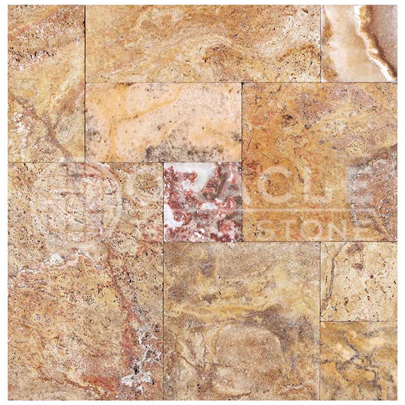 Scabos	Travertine	Versailles Pattern	Tile - (Cross-cut)	Tumbled