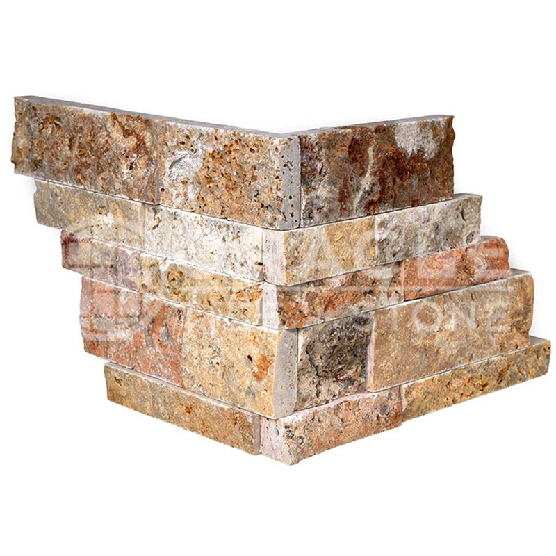 Scabos Travertine - 7" X 20" Ledger Panel Architectural Tile CORNER Piece