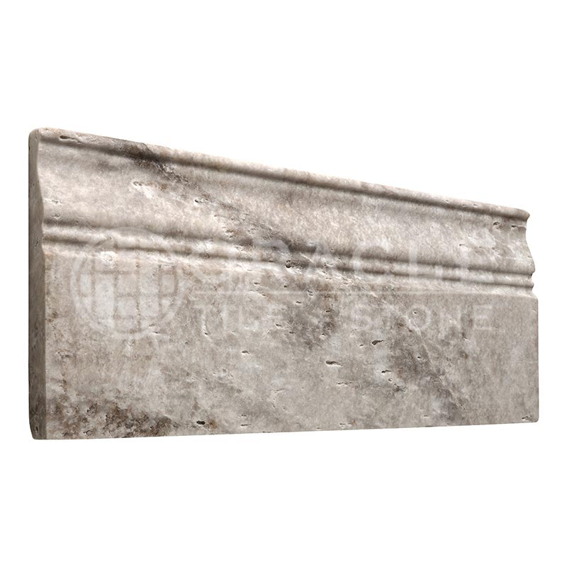 Silver Travertine - 5" Baseboard Trim