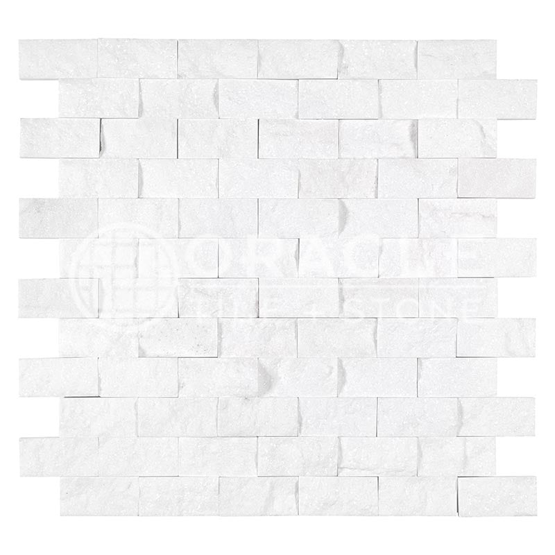 Thassos White (Greek)	Marble	1" X 2"	Brick Mosaic	Split-faced