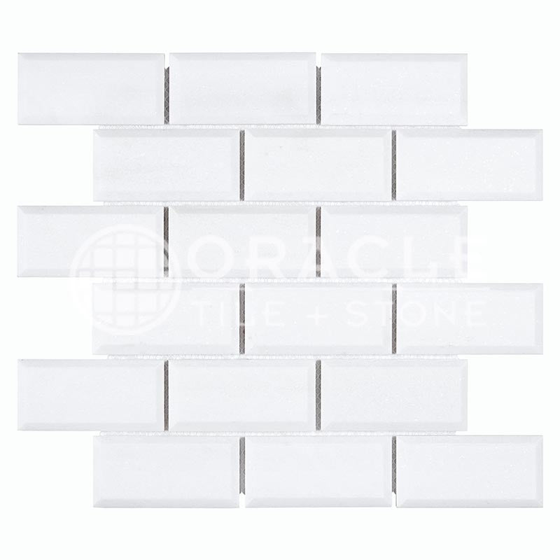 Thassos White (Greek)	Marble	2" X 4"	Deep-Beveled Brick Mosaic