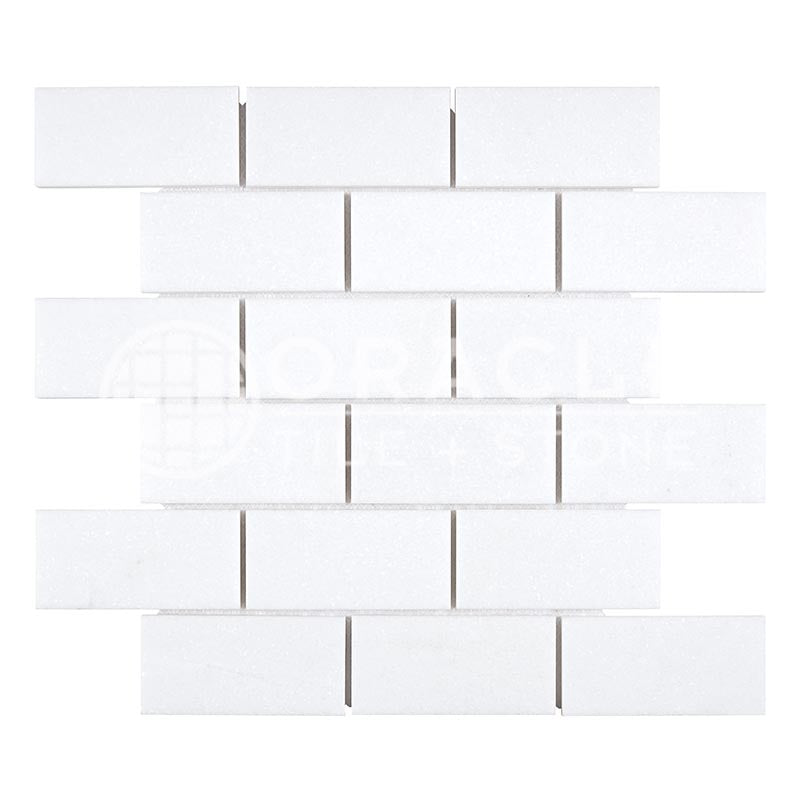 Thassos White (Greek)	Marble	2" X 4"	Straight-Edged Brick Mosaic