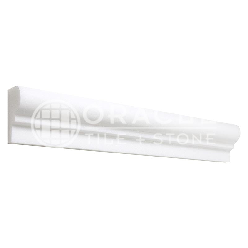 Thassos White Marble - Single-Step OG-1 Chair Rail Trim