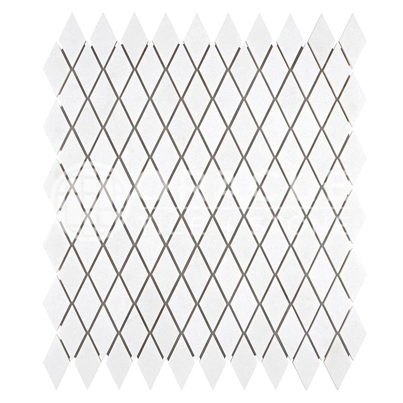 Thassos White (Greek)	Marble	1" X 2"	Diamond / Rhomboid Mosaic