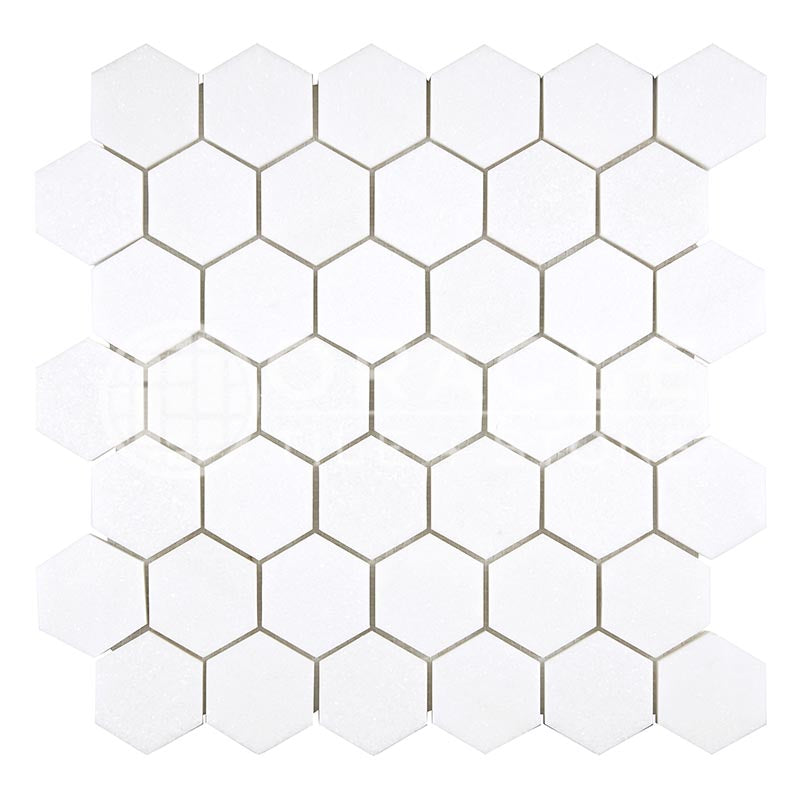 Thassos White Marble - 2" Hexagonal Mosaic Tile