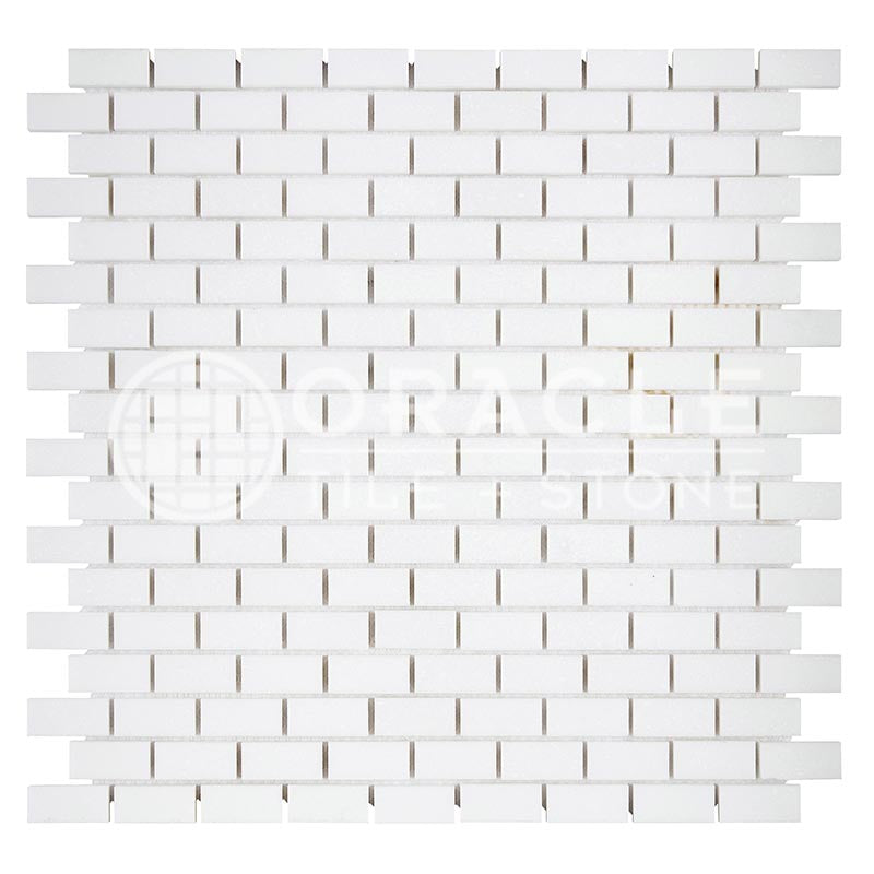 Thassos White Marble - Mini-Brick (5/8" X 1 1/4") Mosaic Tile