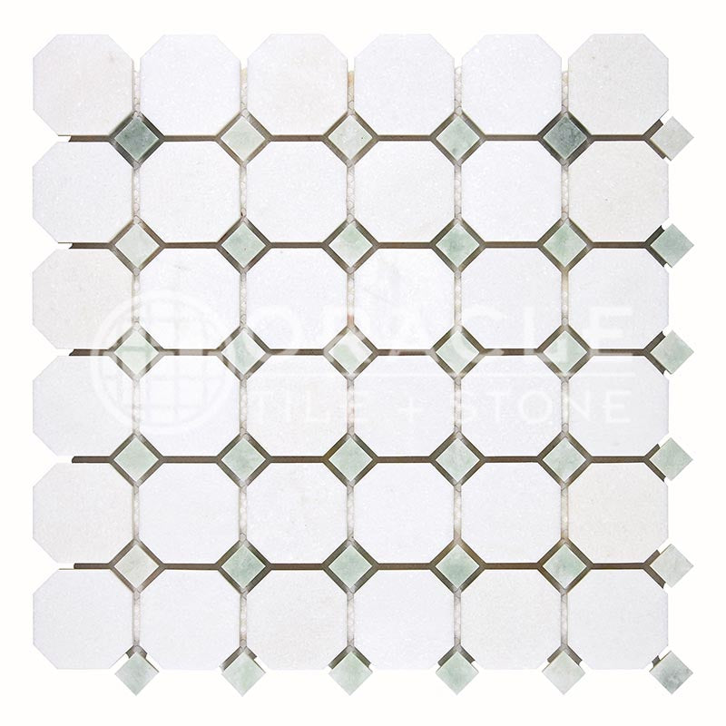Thassos White (Greek)	Marble	-	Octagon Mosaic  (w/ Ming Green)
