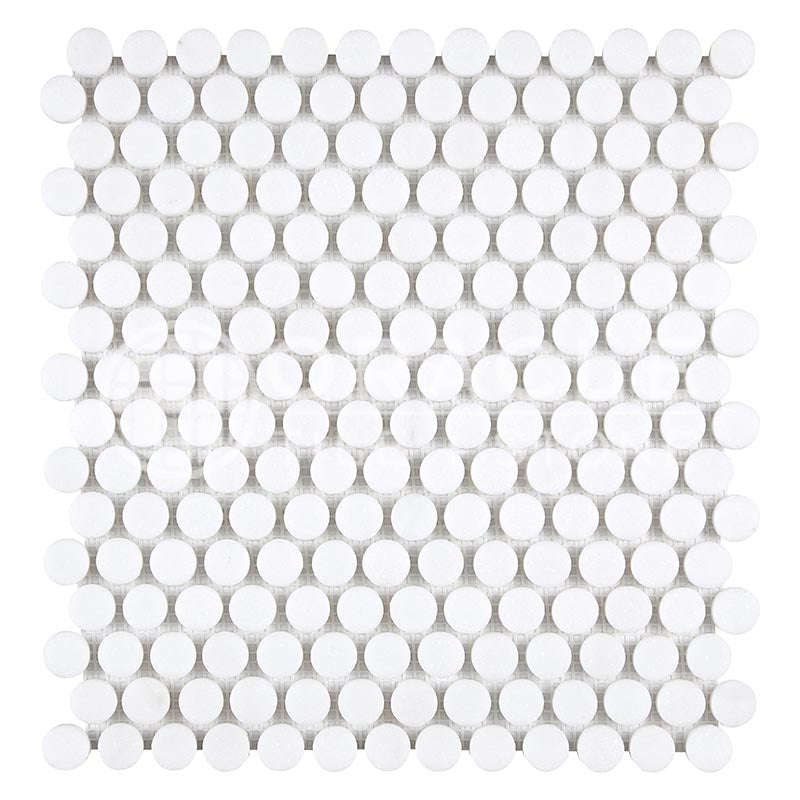 Thassos White Marble - Penny-Round Mosaic Tile