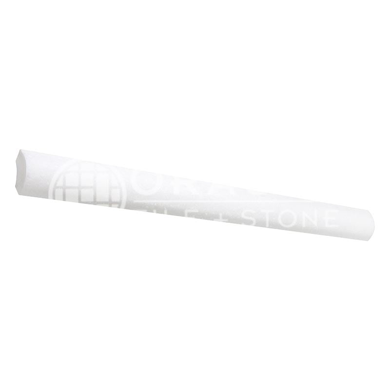 Thassos White Marble - 1" X 12" Quarter-Round Trim