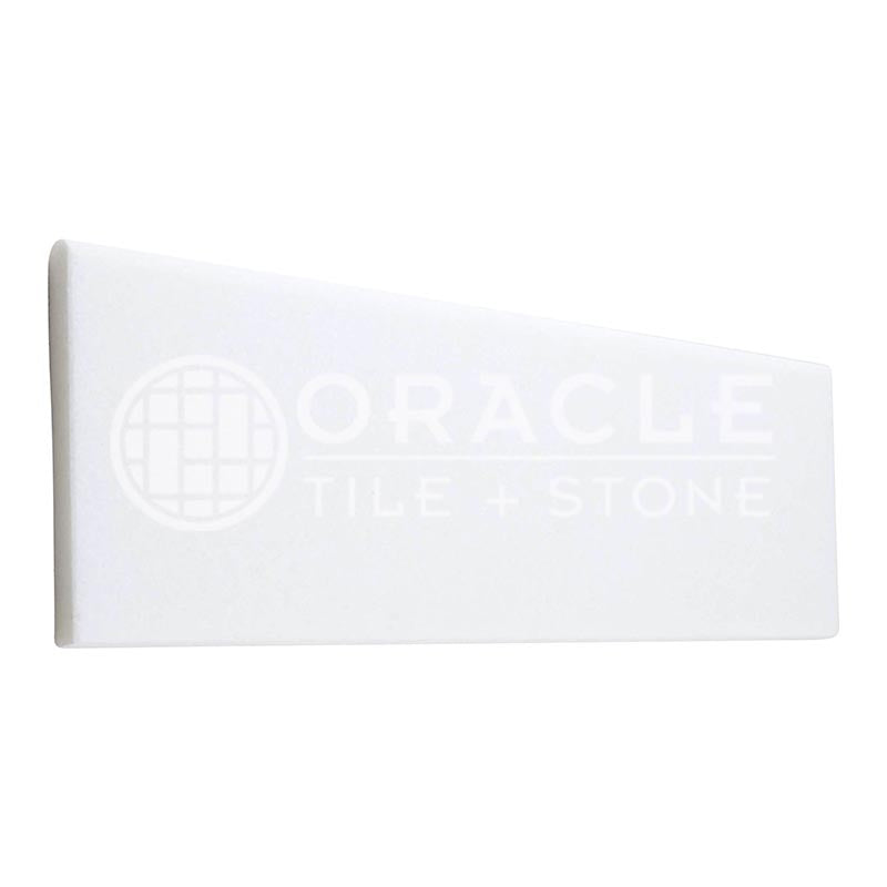 Thassos White Marble - 4" X 12" Long-Side Bullnosed (Single-Side) Field Tile