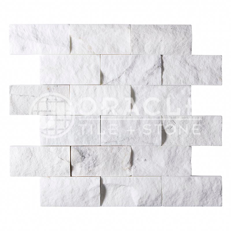 Thassos White (Greek)	Marble	2" X 4"	Brick Mosaic	Split-faced