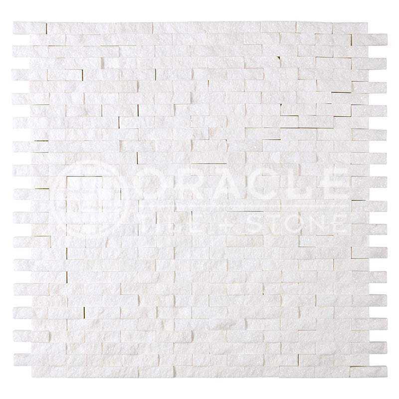 Thassos White Marble - Mini-Brick (5/8" X 1 1/4") Mosaic Tile