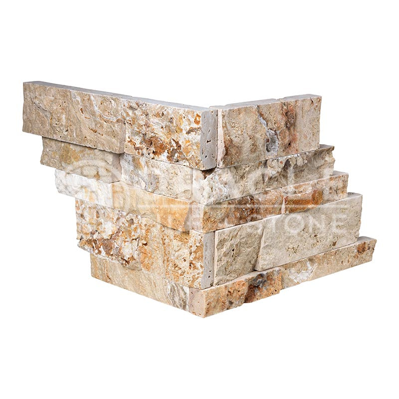 Valencia Travertine - 7" X 20" Ledger Panel Architectural Tile CORNER Piece