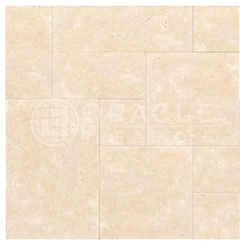 Ivory / Light Premium Travertine - Versailles / French Pattern Field Tile - (8 sq. ft. / bundle)