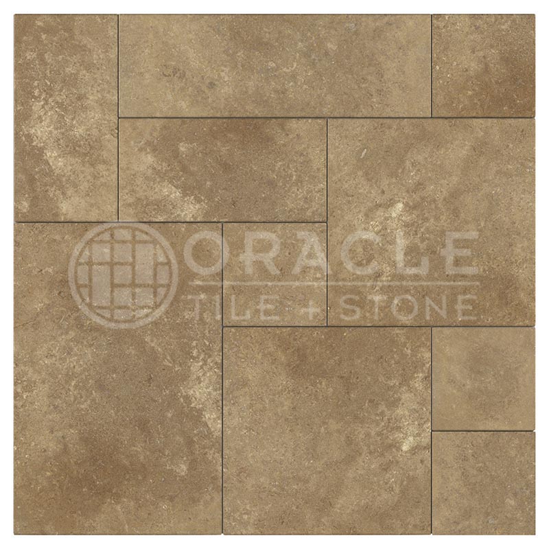 Noce	Travertine	Versailles Pattern	Tile	Filled, Honed & Straight-Edged