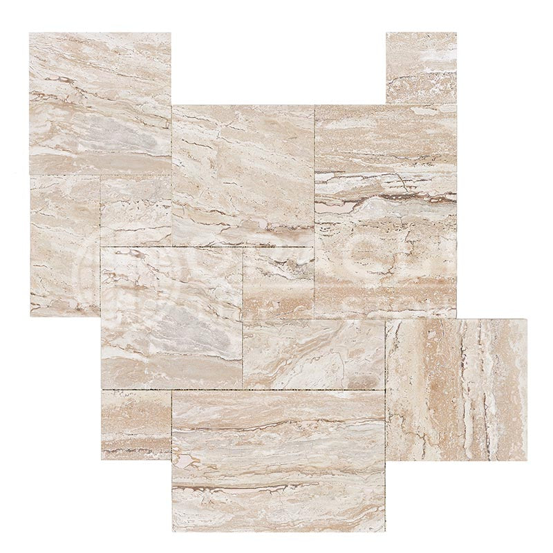 Valerenga Travertine - Versailles / French Pattern Field Tile - (8 sq. ft. / bundle)