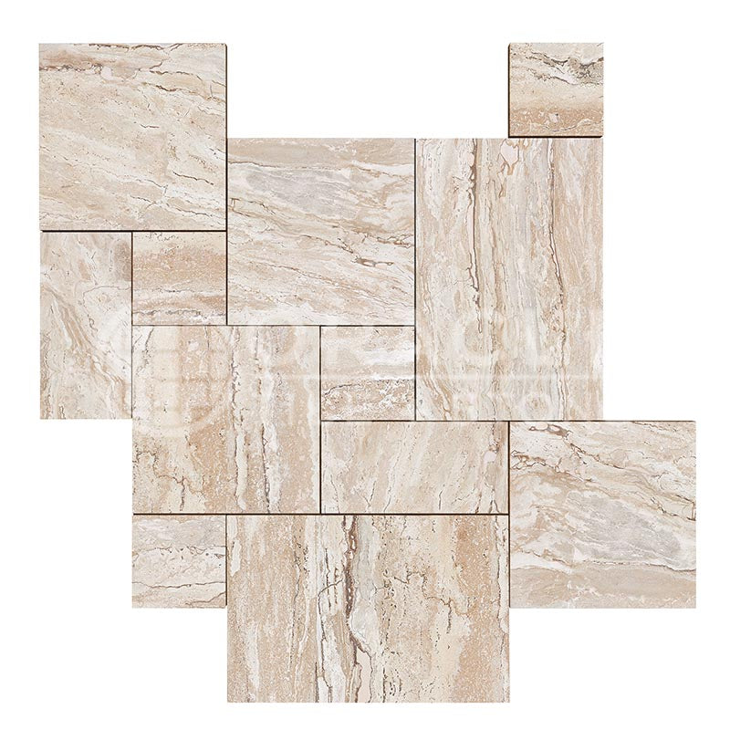 Valerenga Travertine - Versailles / French Pattern Field Tile - (8 sq. ft. / bundle)