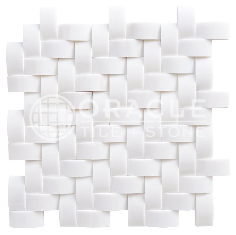 Bianco Dolomiti (Premium White Dolomite) - Herringbone (1" X 2") Mosaic Tile