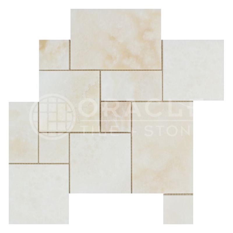 Vanilla Onyx (Bianco Fantastico) - OPUS Pattern Mosaic Tile
