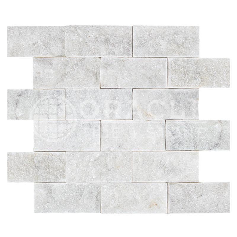 Oriental White (Asian Statuary)	Marble	2" X 4"	Brick Mosaic	Split-faced
