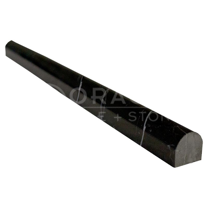 Negro Marquina Marble - 3/4" X 12" Bullnose Liner