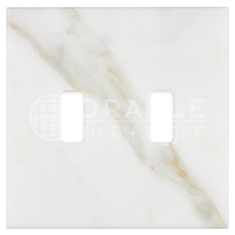 Italian Calacatta Gold Marble - Double Toggle Switch Plate Cover