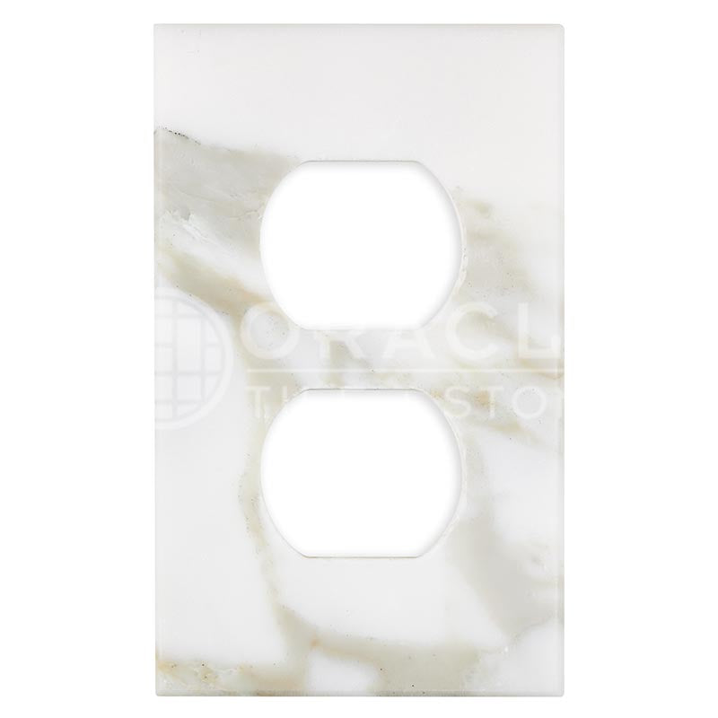 Italian Calacatta Gold Marble - Single Duplex Switch Plate Cover