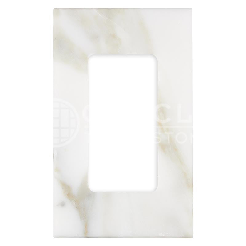 Italian Calacatta Gold Marble - Single Rocker Switch Plate Cover