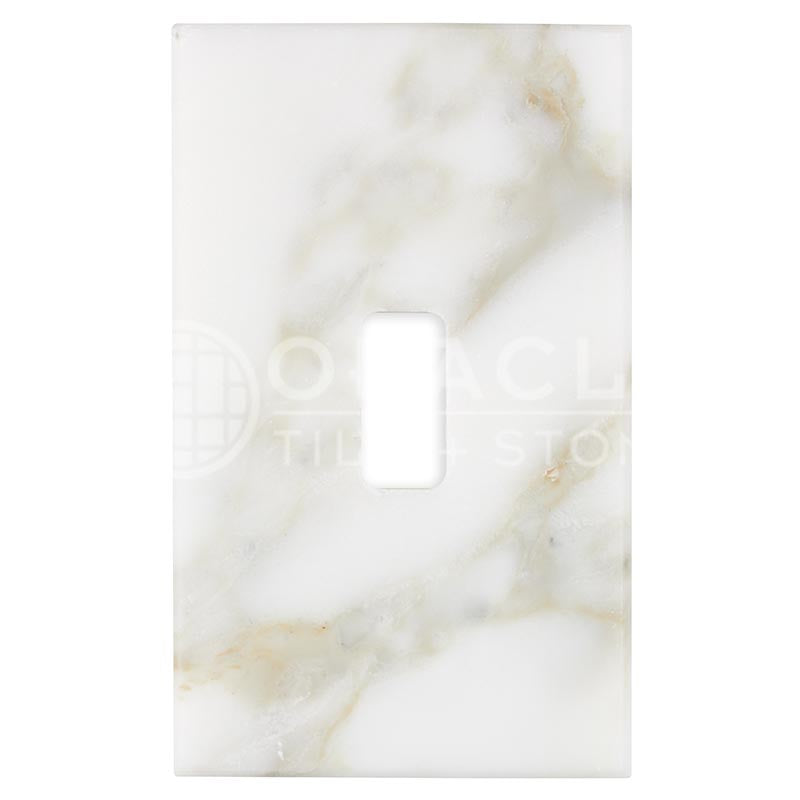 Italian Calacatta Gold Marble - Single Toggle Switch Plate Cover