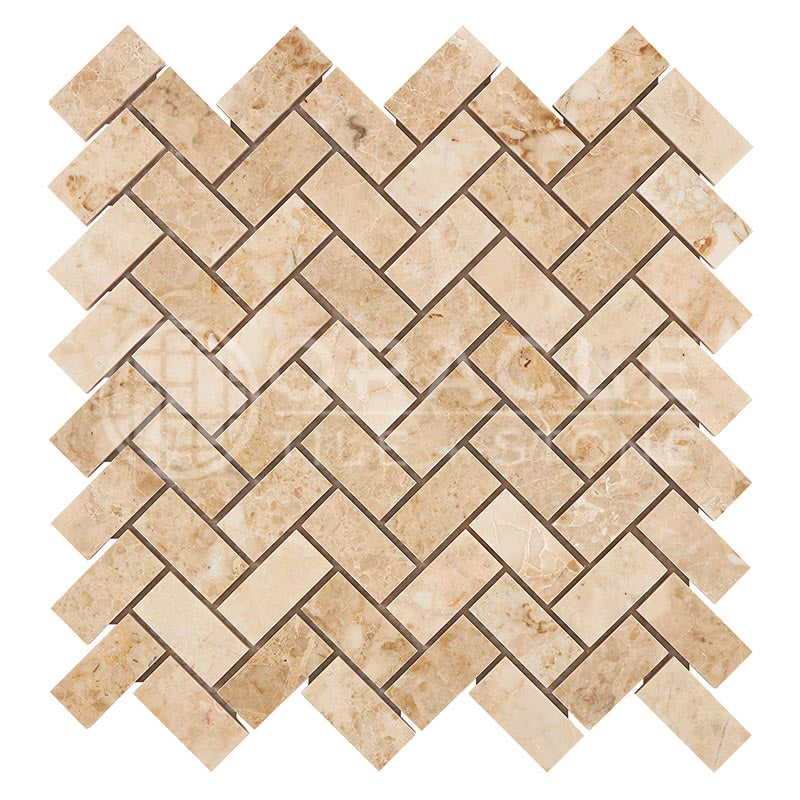 Cappuccino Marble - Herringbone (1" X 2") Mosaic Tile