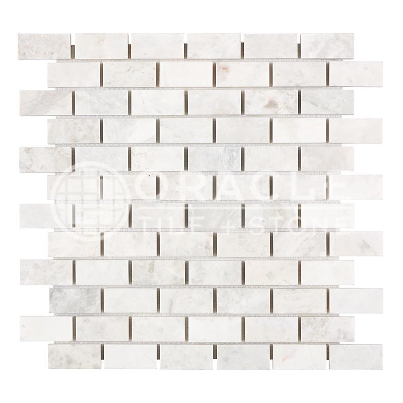 Bianco Congelato Dolomite - 1" X 2"  Brick Mosaic Tile
