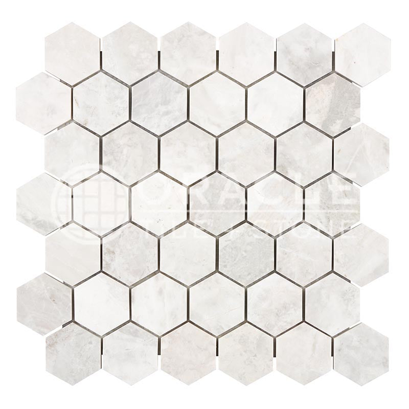 Bianco Congelato	Dolomite	2" X 2"	Hexagon Mosaic	Leathered