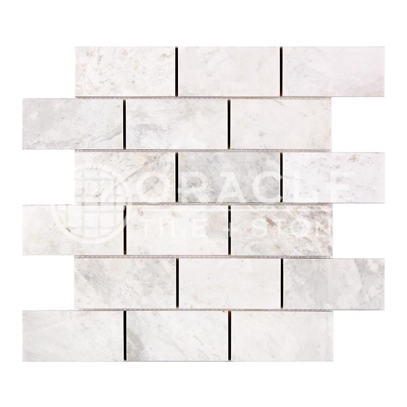 Bianco Congelato Dolomite - 2" X 4"  Brick Mosaic Tile