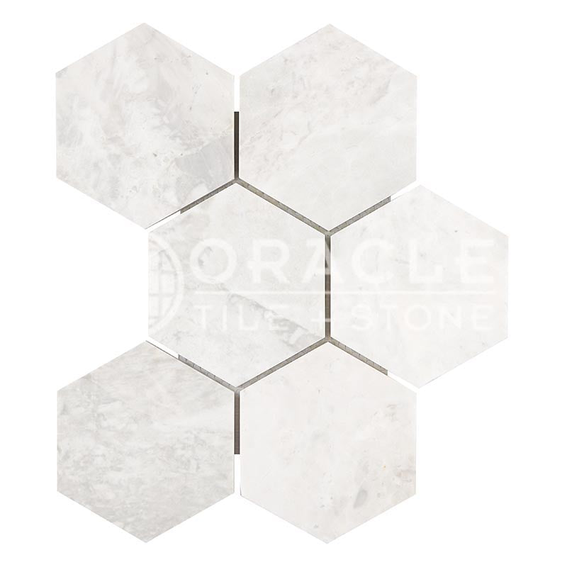 Bianco Congelato	Dolomite	4" X 4"	Hexagon Mosaic	Leathered