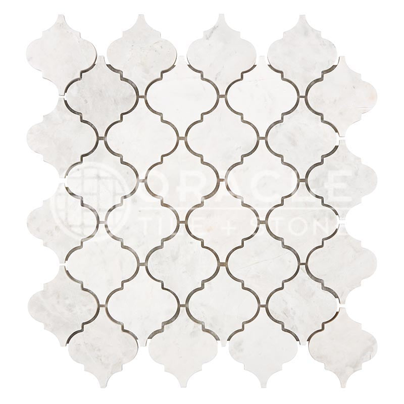 Bianco Congelato Dolomite - Lantern (Arabesque) Mosaic Tile