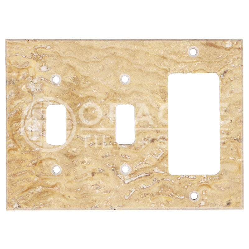 Scabos Travetine - 2 Toggle Rocker Switch Plate Cover with Screw