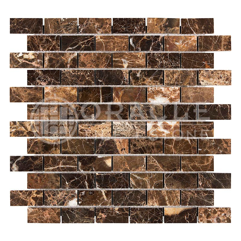 Emperador Dark (Spanish)	Marble	1" X 2"	Brick Mosaic