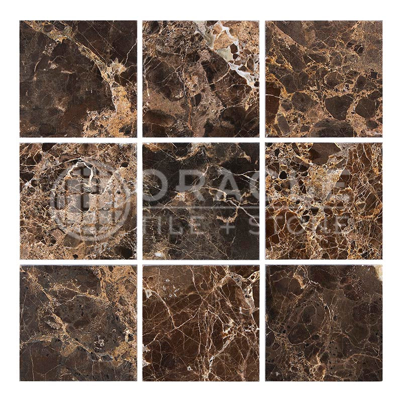 Emperador Dark Marble - 4" X 4" Field Tile