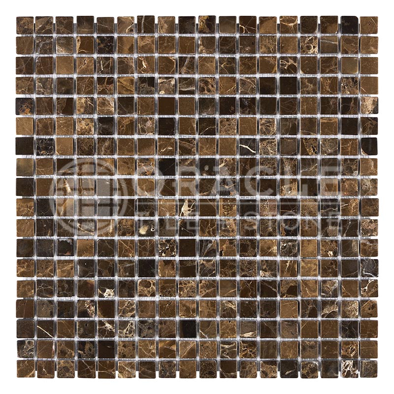 Emperador Dark Marble - 5/8" X 5/8" Mosaic Tile