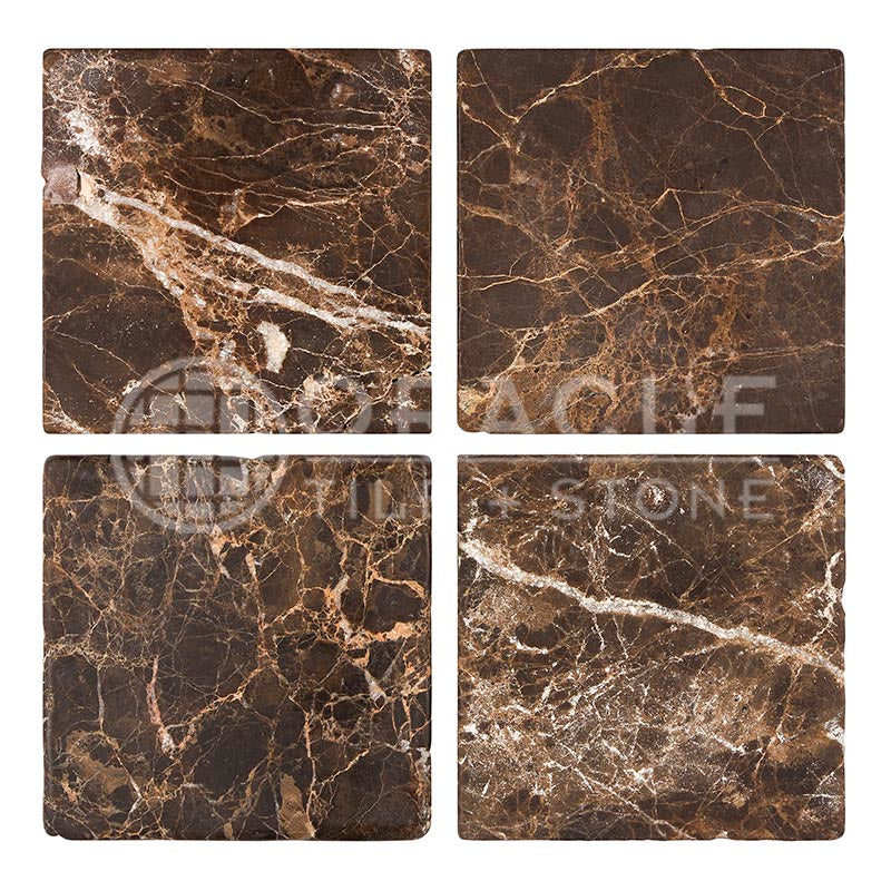 Emperador Dark Marble - 6" X 6" Field Tile