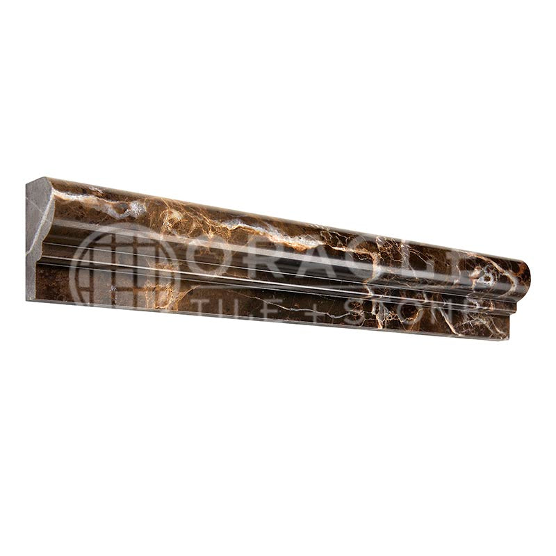 Emperador Dark Marble - Single Step OG-1 Chair Rail Trim
