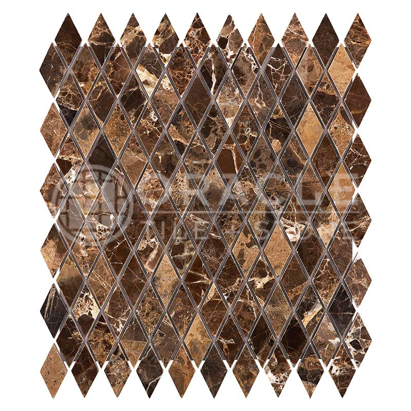 Emperador Dark Marble - Diamond / Rhomboid Mosaic Tile