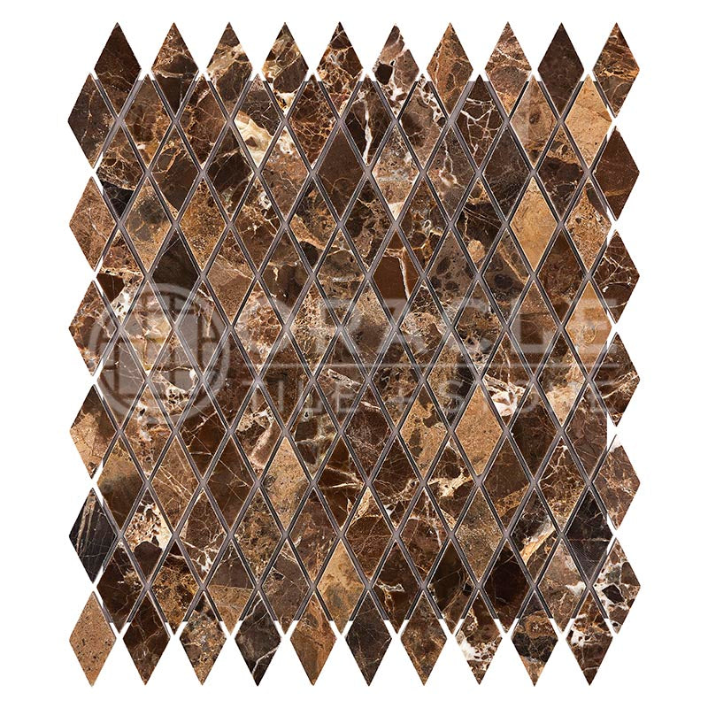 Emperador Dark (Spanish)	Marble	1" X 2"	Diamond / Rhomboid Mosaic