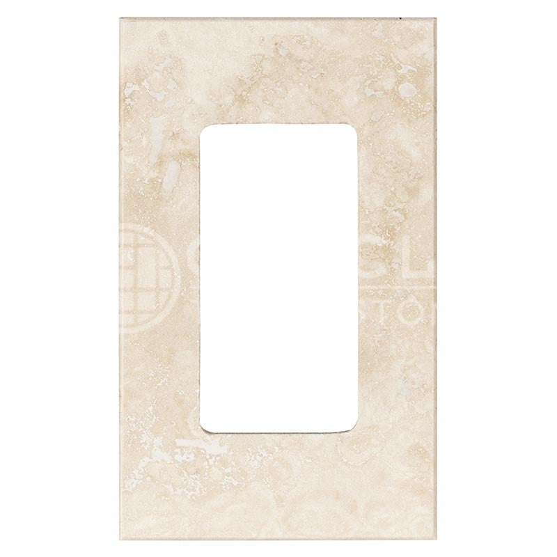 Ivory Travetine - Single Rocker Switch Plate Cover