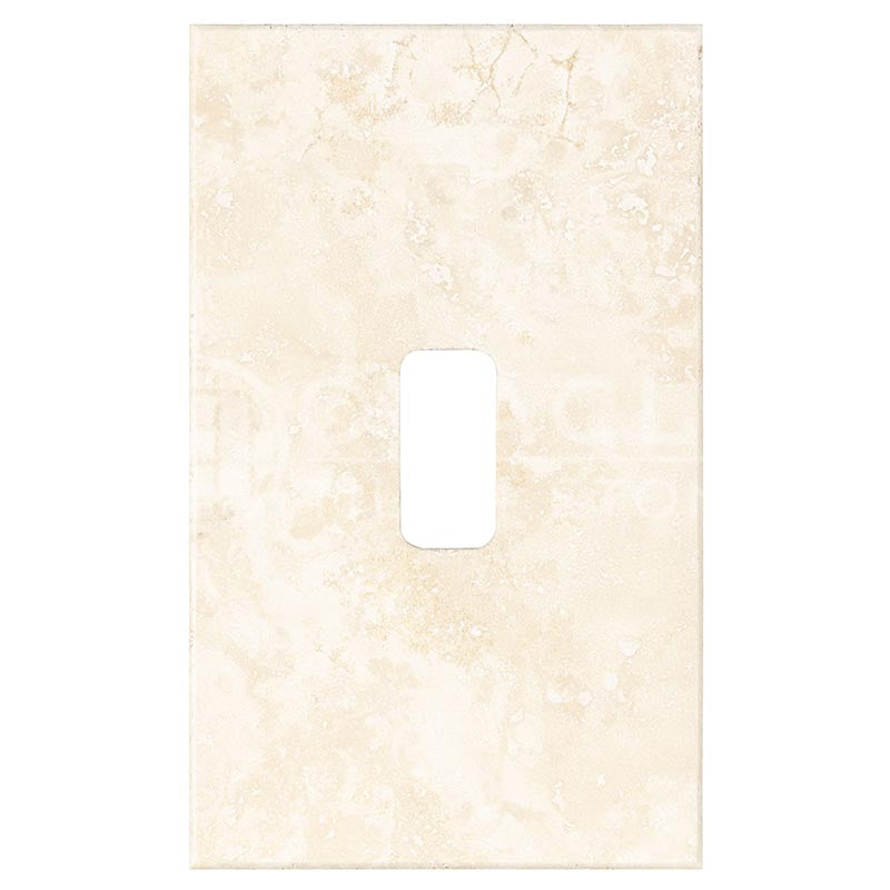 Ivory Travetine - Single Toggle Switch Plate Cover